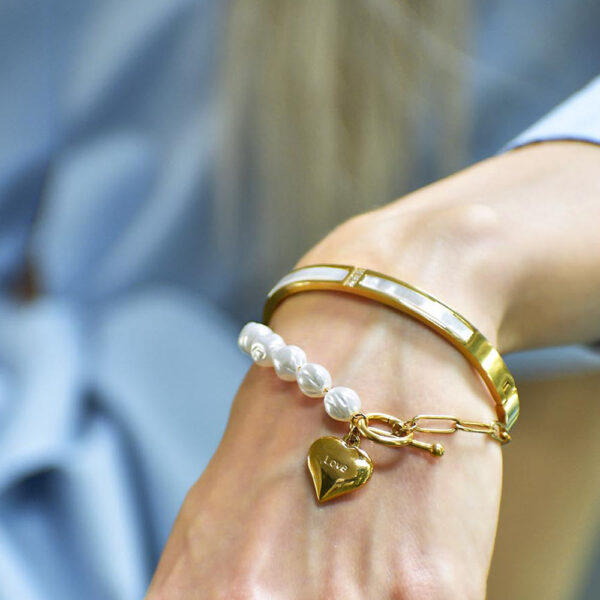 Modest Hinged Bangle in Gold Layered Stainless Steel - Image 7