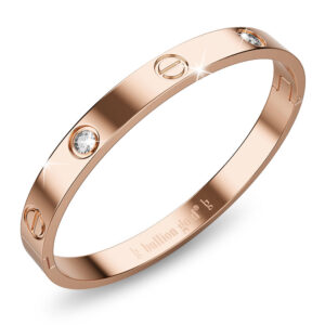 Carrie Stainless Steel Bangle in Rose Gold