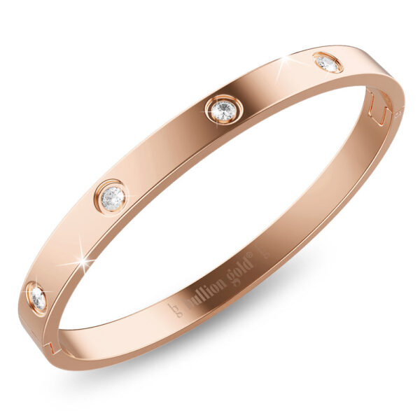 Cecelia Stainless Steel Bangle in Rose Gold