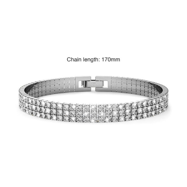 Tara Dazzles 3 Row White Gold Tennis Bracelet - Image 3