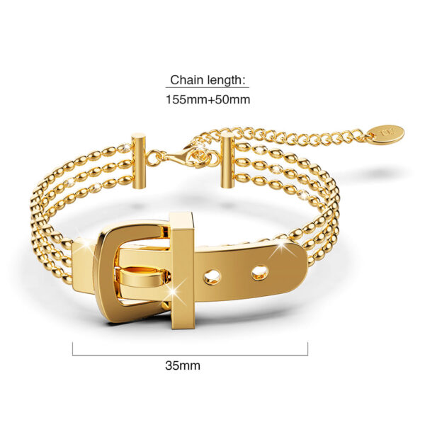 Luca Gold Buckle-Pendant Bracelet - Image 8