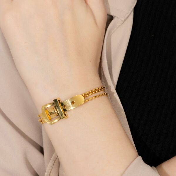 Luca Gold Buckle-Pendant Bracelet - Image 4