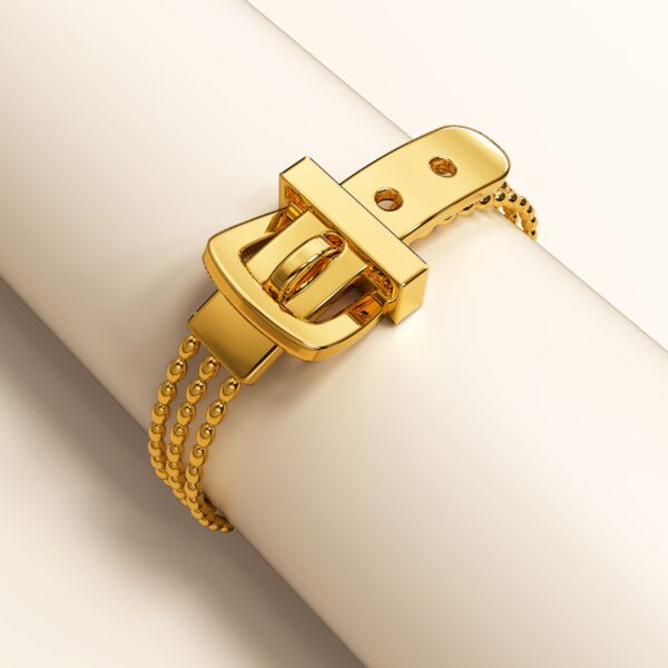 Luca Gold Buckle-Pendant Bracelet - Image 2
