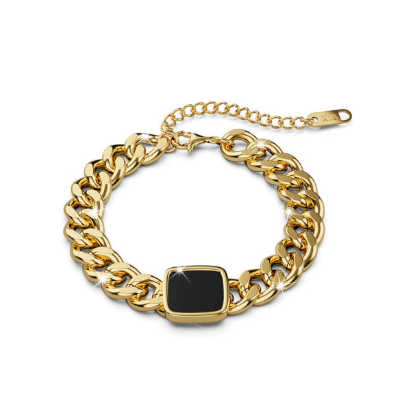 Fernando Cuban Chain Acrylic Bar Bracelet in Gold - Image 2