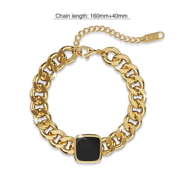 Fernando Cuban Chain Acrylic Bar Bracelet in Gold - Image 4