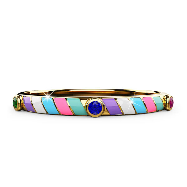 Harlequin Luminous Enamel Gold Layered Bangle - Image 2