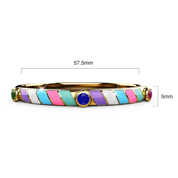 Harlequin Luminous Enamel Gold Layered Bangle - Image 4