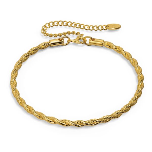 Rope Link Gold Plated Chain Bracelet