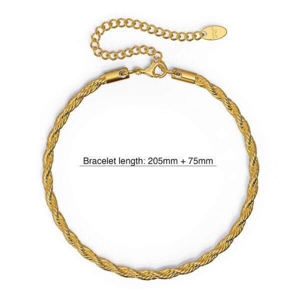 Rope Link Gold Plated Chain Bracelet - Image 3