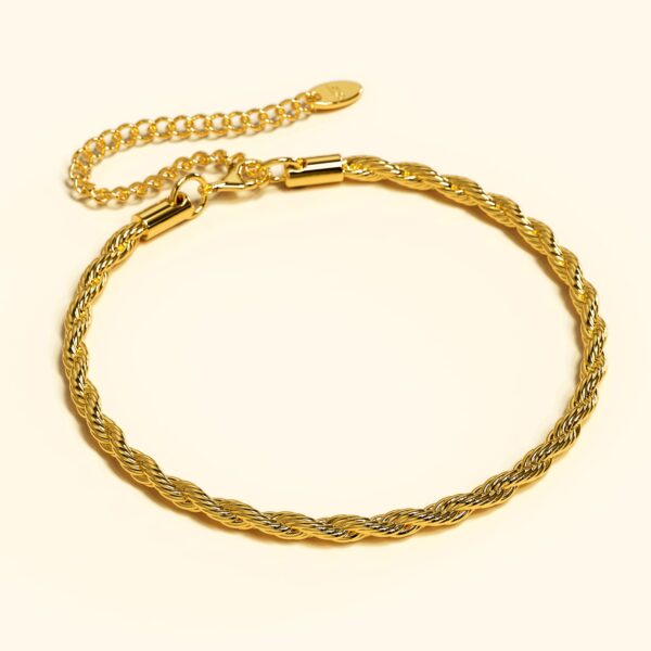 Rope Link Gold Plated Chain Bracelet - Image 2