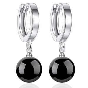 Agate Drop Earrings Black