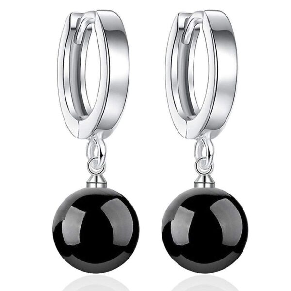 Agate Drop Earrings Black