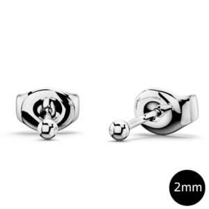 Ball Stud White Gold Earrings