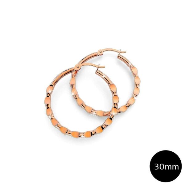 Fem Hammered Rose Gold Hoop Earrings
