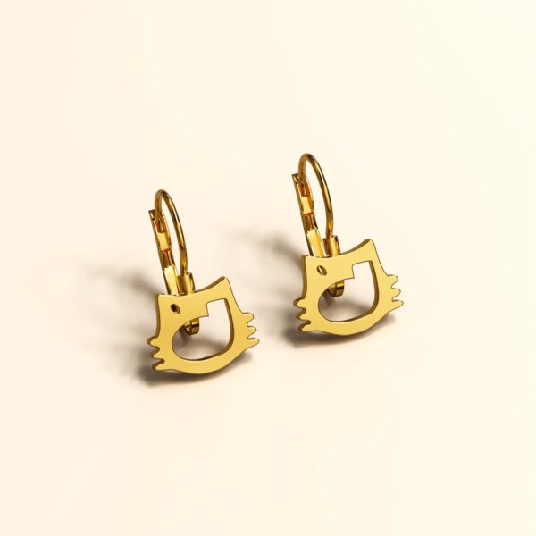Hello Kitty Cut-Out Leverback Earrings - Image 2