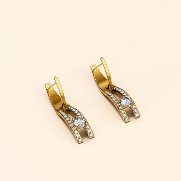Throne Sparkling Zirconia Latch Back Earrings - Image 2