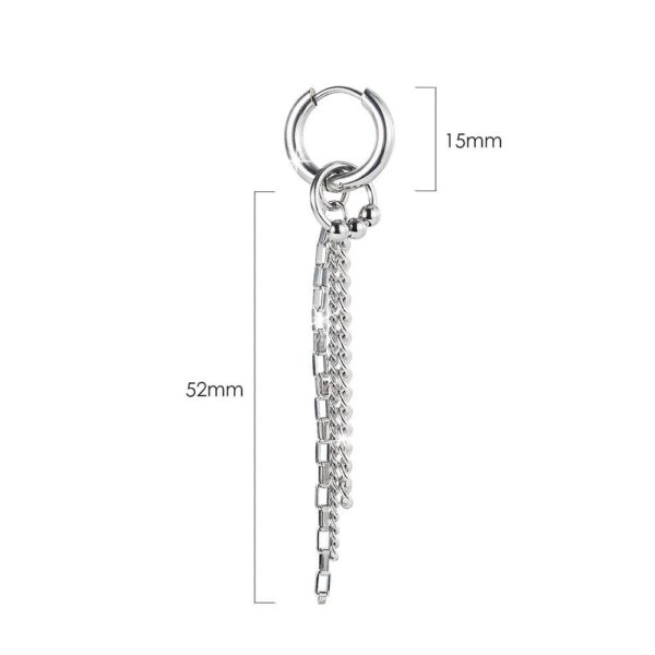Rainy Chain Dangle Earrings In White Gold - Image 6