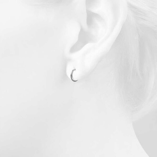 Ciara Chic Graduated Hoop Earrings White Gold - Image 4