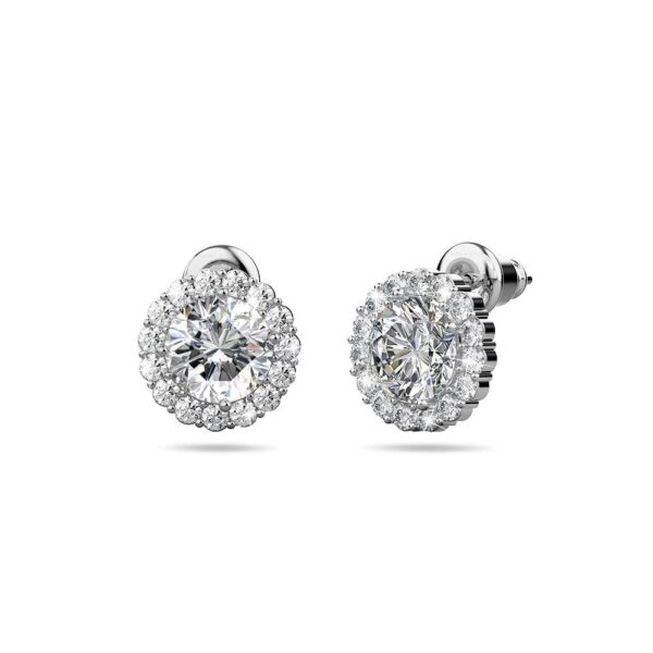 Crystal Muse Sterling Silver Post Stud Earrings White Gold Copper Alloy