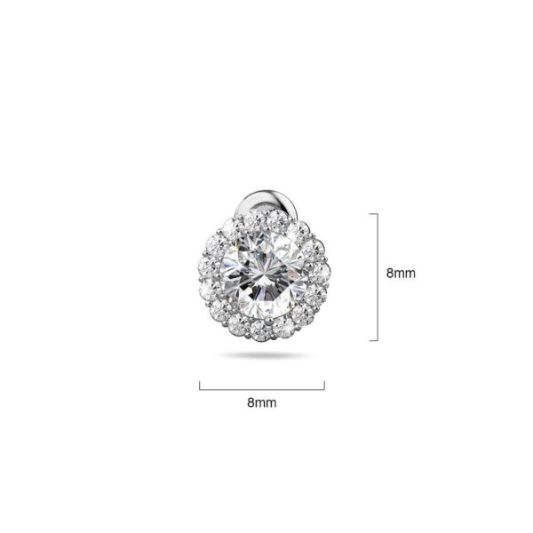 Crystal Muse Sterling Silver Post Stud Earrings White Gold Copper Alloy - Image 5