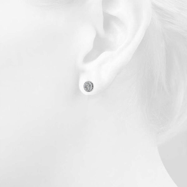 Crystal Muse Sterling Silver Post Stud Earrings White Gold Copper Alloy - Image 4