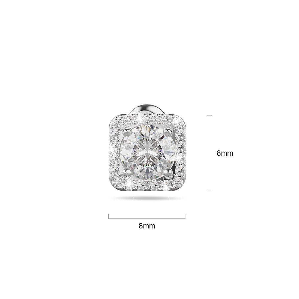 Meissa Cube White Gold Stud Earrings - Image 5