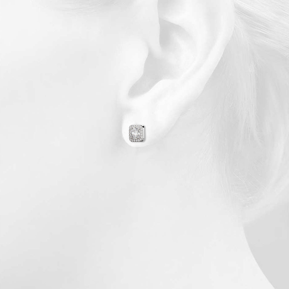 Meissa Cube White Gold Stud Earrings - Image 4