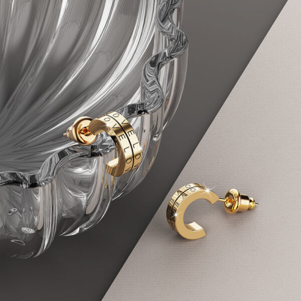 Iris Zircon Gold Hoop Earrings - Image 3