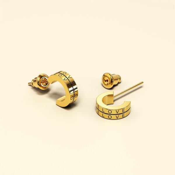 Iris Zircon Gold Hoop Earrings - Image 2