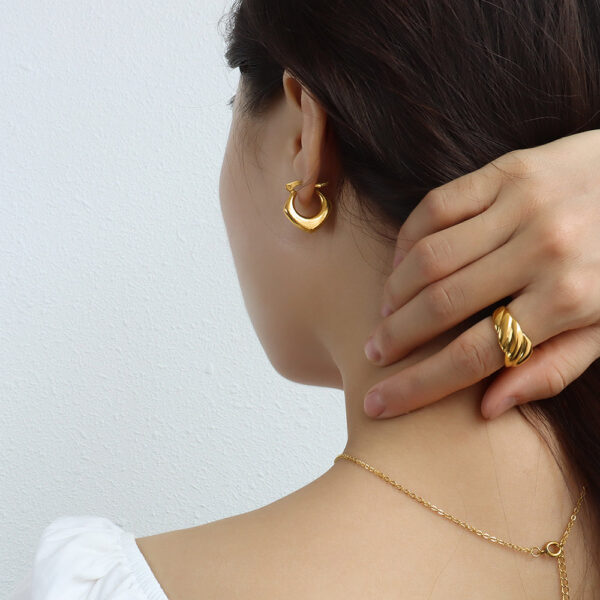 Sylvia Gold Hoop Earrings - Image 4
