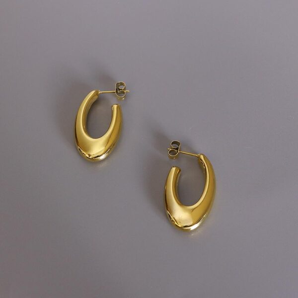 Bright Gold Hoop Earrings - Image 5