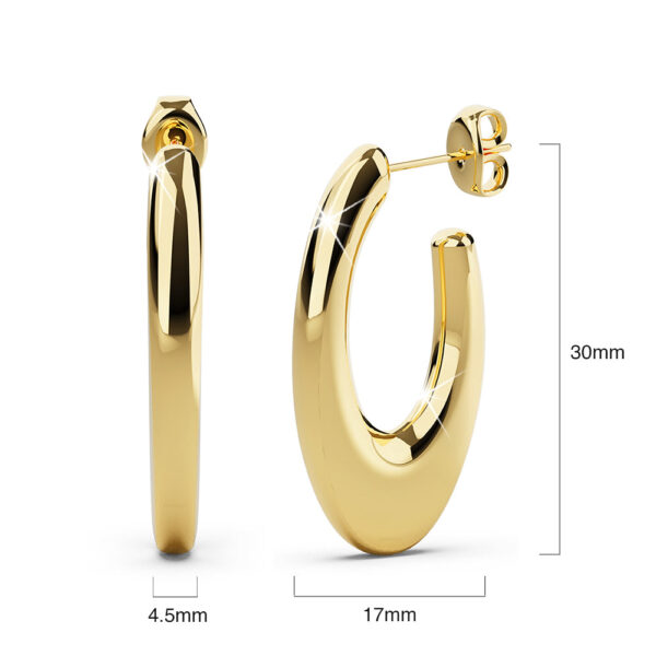 Bright Gold Hoop Earrings - Image 7