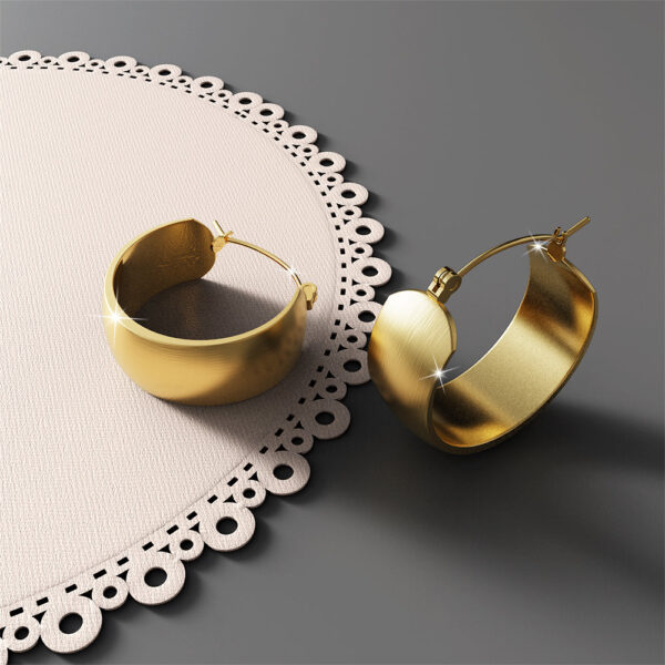 Posh Gold Hoop Earrings - Image 4