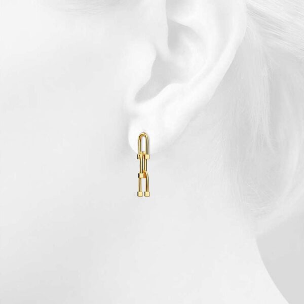 Bullion Gold Urban U-Link Hardwear Earrings in Gold - Image 2