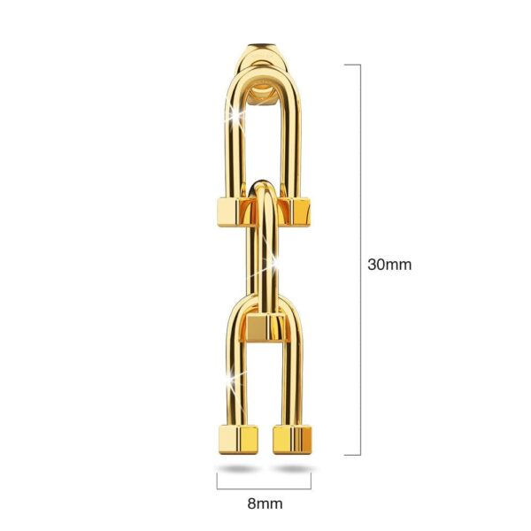 Bullion Gold Urban U-Link Hardwear Earrings in Gold - Image 3