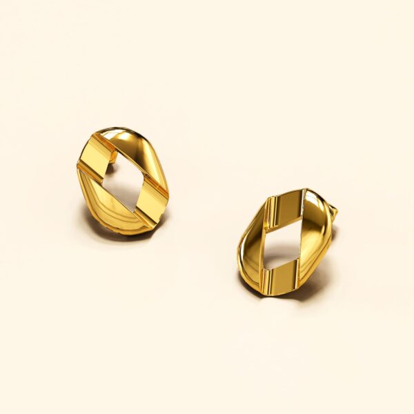 Brincos Textured Earrings in Gold - Image 2