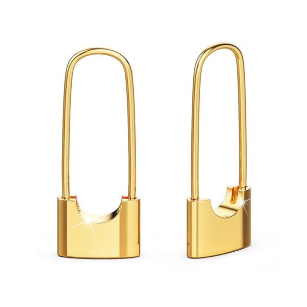 Dainty Lock Earrings in Gold - Image 2