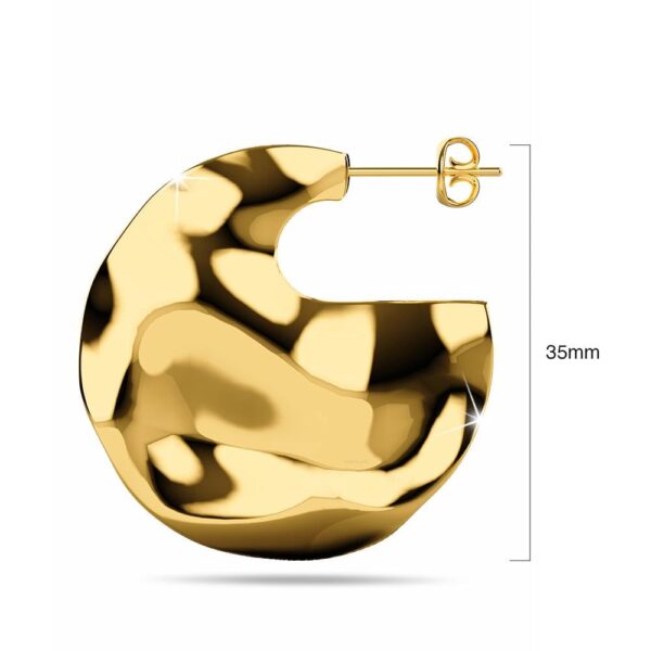 Textured Flat Earrings in Gold - Image 7