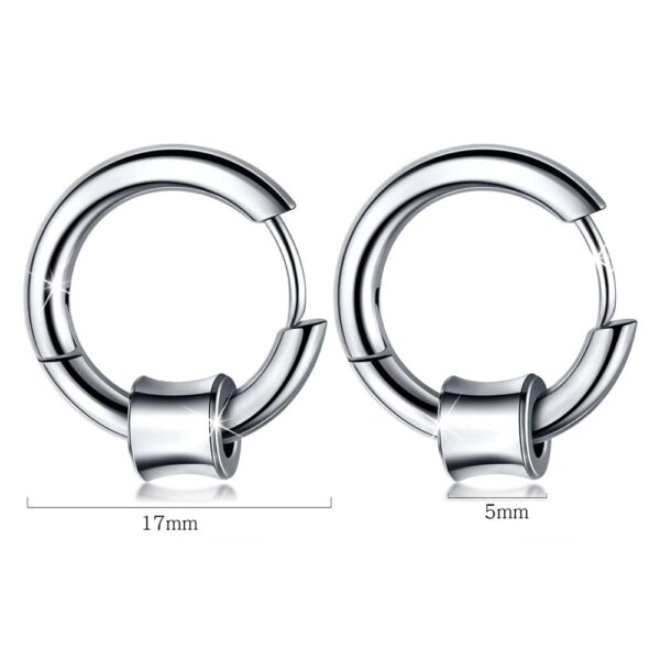 Round Hoop White Gold Layered Earrings - Image 6