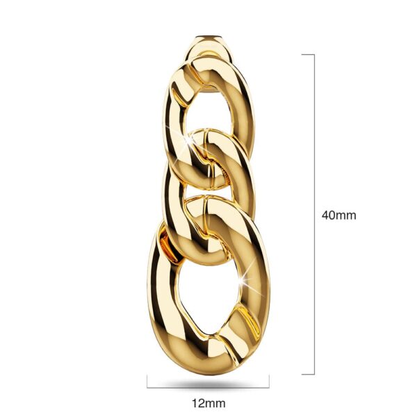 Interlock Chain Dangle Gold Layered Earrings - Image 5