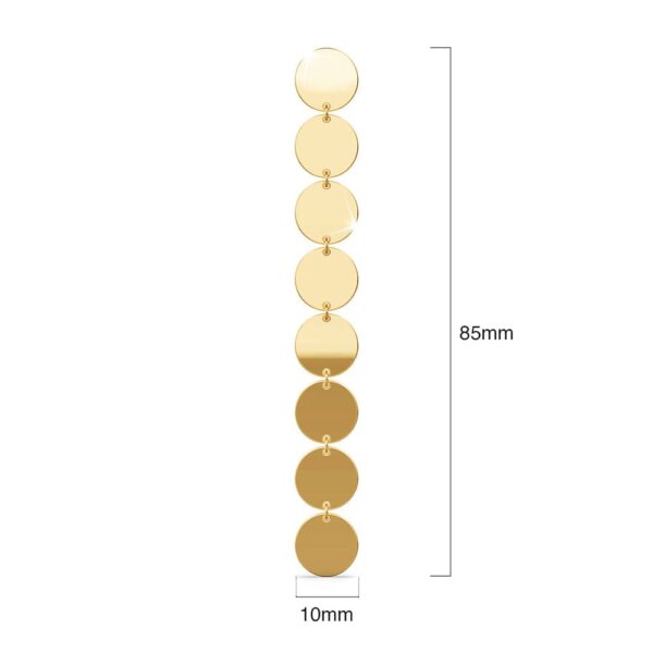 Round Disc Dangle Gold Layered Earrings - Image 5