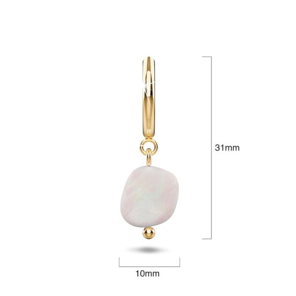 Queen Pearl Hoop Gold Layered Earrings - Image 5