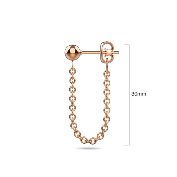 Ball Stud Connector Rose Gold Layered Earrings - Image 4