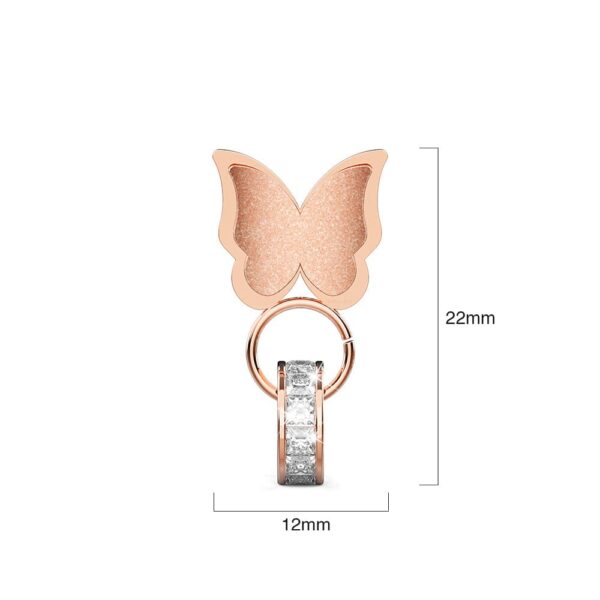 Butterfly Interlock Rose Gold Layered Earrings - Image 5