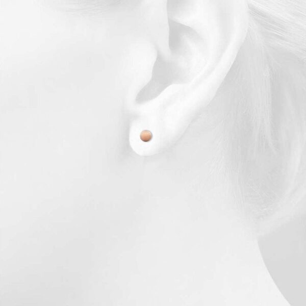Shiny Ball Stud Rose Gold Layered Earrings - Image 5