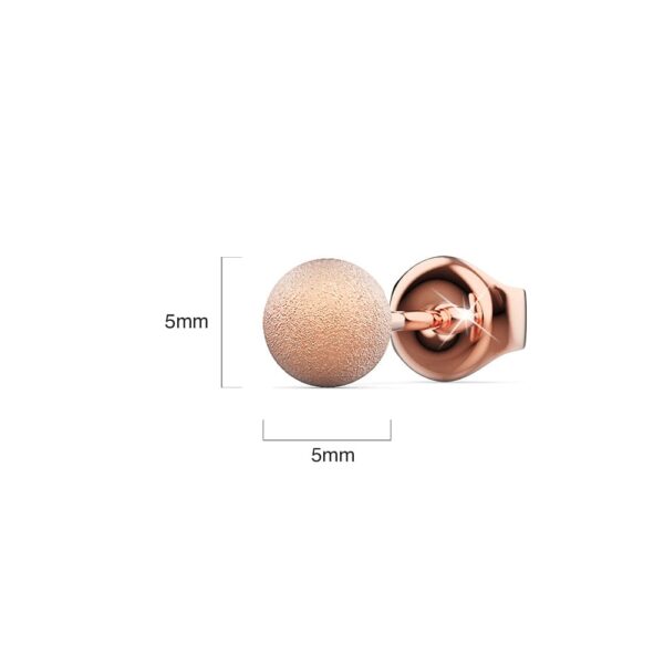 Shiny Ball Stud Rose Gold Layered Earrings - Image 6