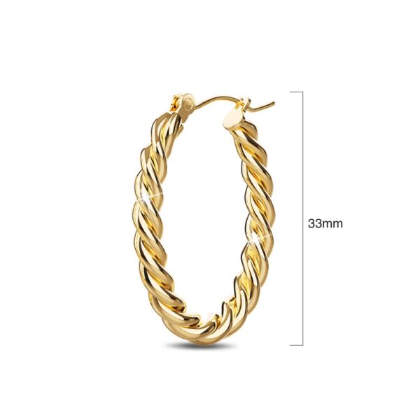 Intertwined Braid Hoop Gold Layered Earrings - Image 5