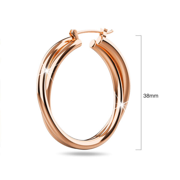 Subtle Hoop Rose Gold Layered Earrings - Image 6