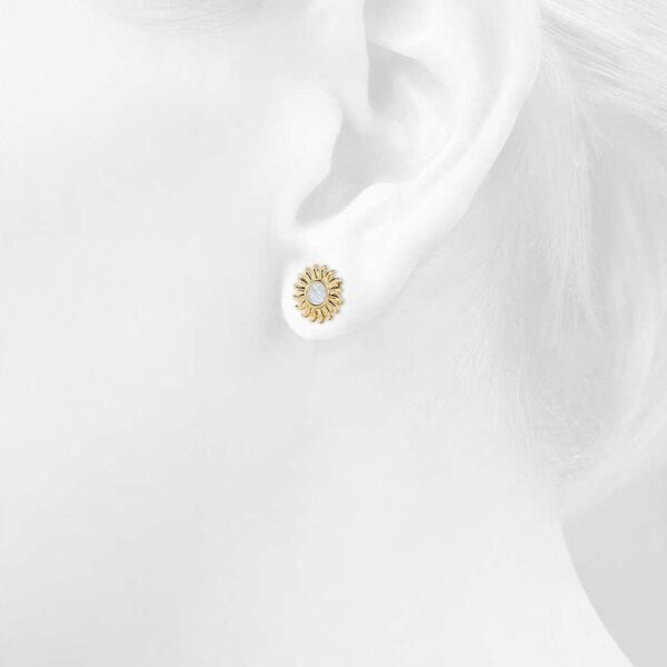 Shining Star Pearl Gold Layered Earrings 12mm - Image 4