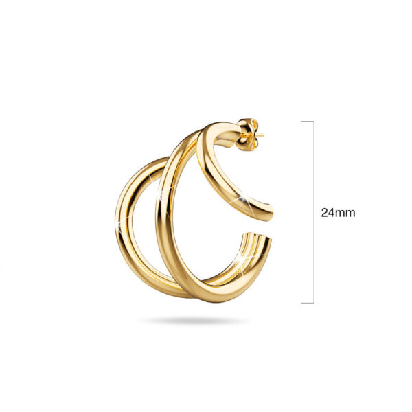 Diam Hoop Gold Layered Earrings - Image 7